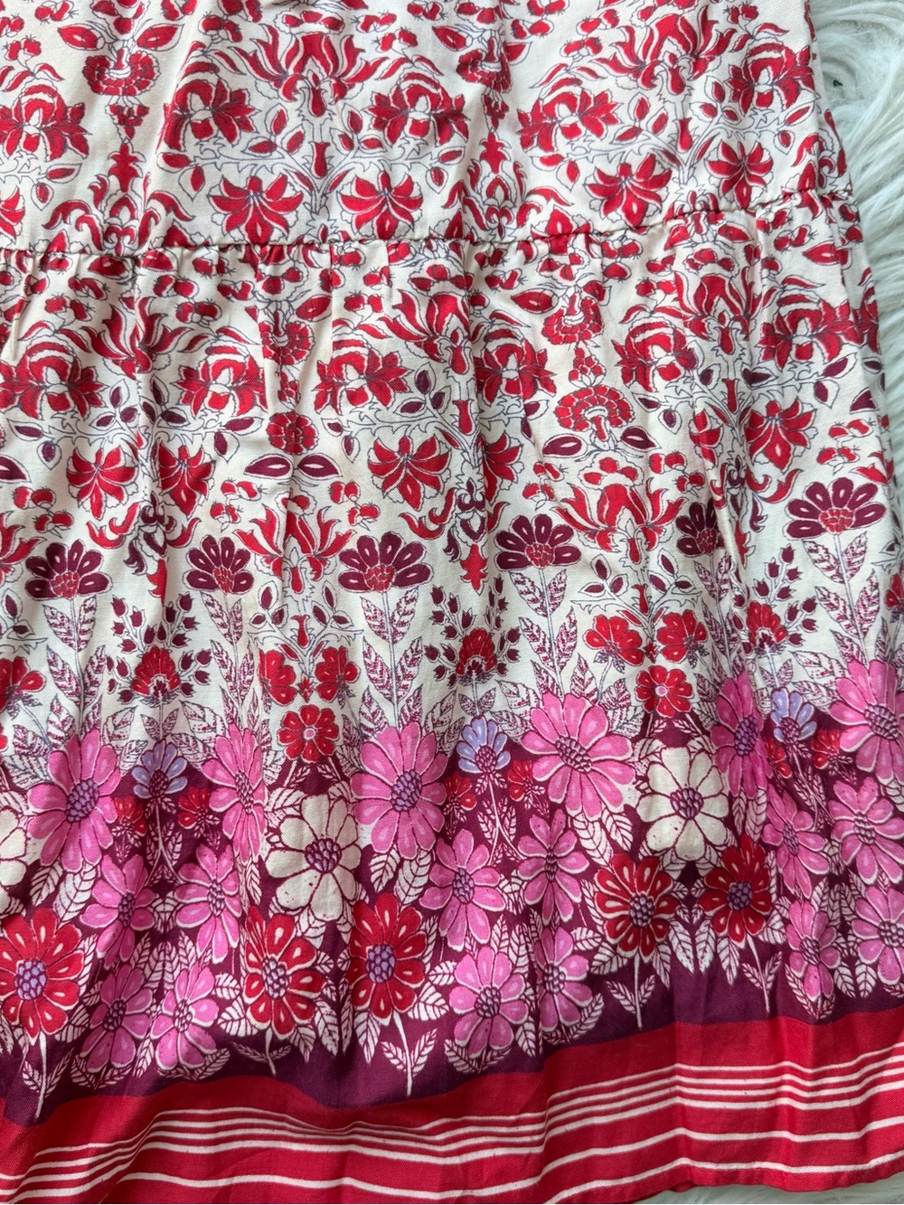 Xirena Taryn Floral Cotton Silk Midi Skirt M Button Front Boho Pockets - Picture 6 of 10